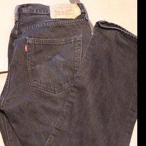 Levi 501 Black denim Jeans 36 x 34 pants Levis
